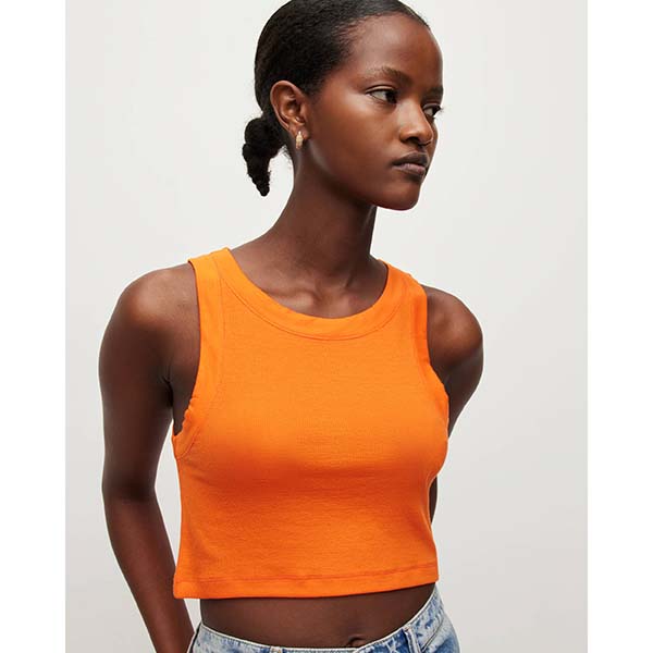 Allsaints Australia Womens Rina Cropped Sleeveless Tank Top Orange AU45-589